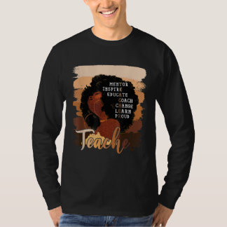 アフロ女性メラニン先生誇りを持ったブラックヒストリーモン Tシャツ