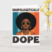 アフロ女性 メラニンへの誇り 無神経に カード (黄色い花)