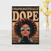 アフロ女性 無神経に カード (黄色い花)