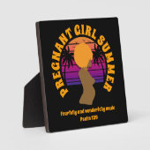 アフロ女王の妊娠ガールサマーカスタムクリスチャン フォトプラーク (正面)