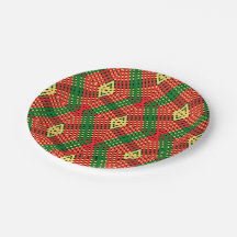 アフロ幾何ポップ・アートのパターン紙プレート