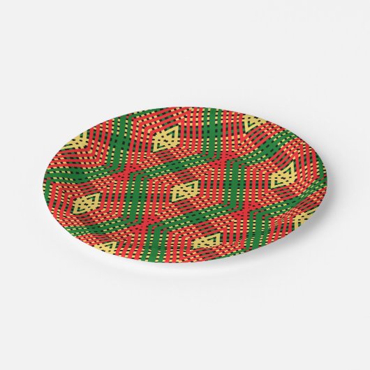 アフロ幾何ポップ・アートのパターン紙プレート ペーパープレート (アングル)