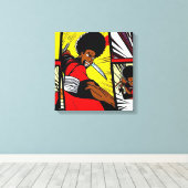 アフロ忍者 キャンバスプリント (インサイチュ (ウッドフロア))