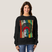 アフロ愛メラニンAfrican American女性ブラックティー スウェットシャツ (正面フル)