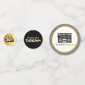 アフロ男の赤ちゃん90のヒップホップレトロベビーシャワー コンフェッティ (正面)