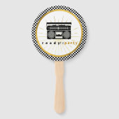 アフロ男の赤ちゃん90のヒップホップレトロベビーシャワー ハンドファン (正面)