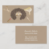 アフロ美しいサロンメイクアップアーティスト&美容師 名刺 (正面/裏面)