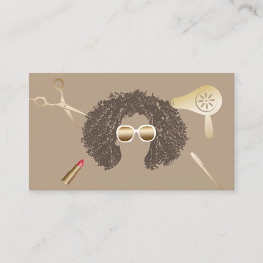 アフロ美しいサロンメイクアップアーティスト&美容師 名刺 (正面)