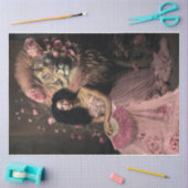 アフロ美しいフローラとライオンフェミニンポートレート 薄葉紙 (クラフト)