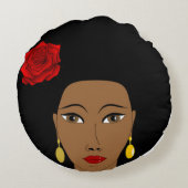 アフロ美しい枕 ラウンドクッション (裏面)