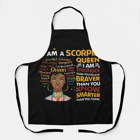 アフロ蠍座クイーン9月威厳がある《星座》乙女座〔占星術の〕十二宮図 エプロン (正面)