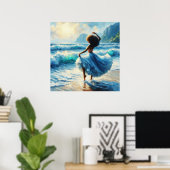 アフロ賛美女神ディバイン美しい油絵 ポスター (ホームオフィス)