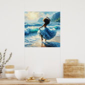 アフロ賛美女神ディバイン美しい油絵 ポスター (キッチン)