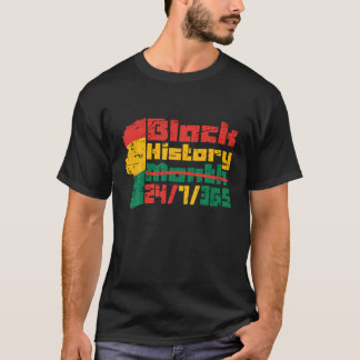 アフロ黒人歴史月間24/7/365黒アフリカ私 Tシャツ