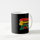 アフロ黒人歴史月247365黒アフリカンミラ コーヒーマグカップ (正面右)