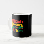 アフロ黒人歴史月247365黒アフリカンミラ コーヒーマグカップ (正面左)