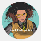 アフロ・アイルランドの女学生は私の髪をTouchしない ラウンドシール (正面)