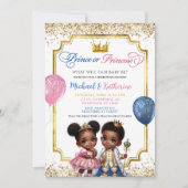 アフロ・アフリカの王子またはプリンセス・ジェンダーが明らかにする 招待状 (正面)