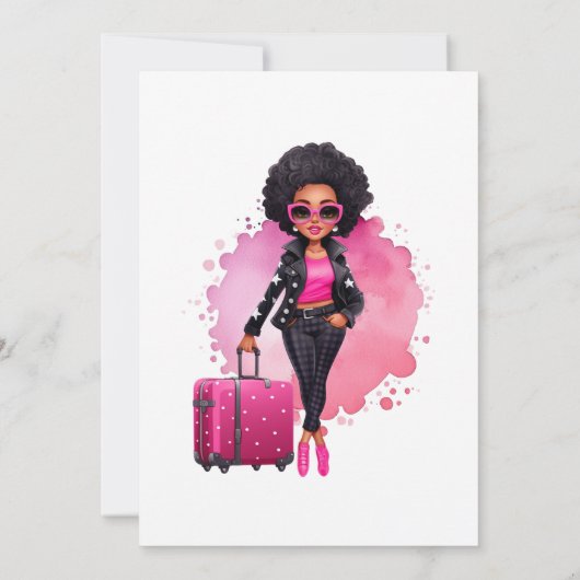 アフロ・ア恋しく思メリカ人からブライダルシャワー夫人 招待状 (裏面)