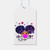 アフロ・ガール・アフリカ・ア吹メリカのバブル ギフトタグ (正面)