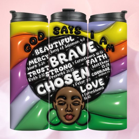 アフロ・クイーン3D膨らんだタンブラー タンブラー