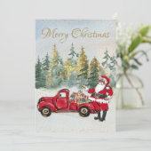 アフロ・サンタクロースとレッドトラックのクリスマスカード シーズンカード (スタンド正面)