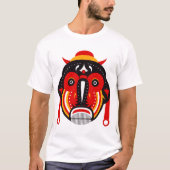 アフロ・テケ族のトライバルマスク Tシャツ (正面)