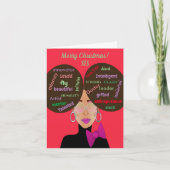 アフロ・パフ・アメリカのいとこクリスマス カード (正面)