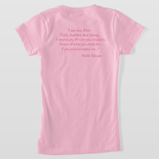 アフロ・パフ・パワー Tシャツ (レイダウン裏面)