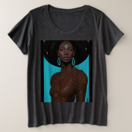 アフロ・フューチャリズム プラスサイズTシャツ