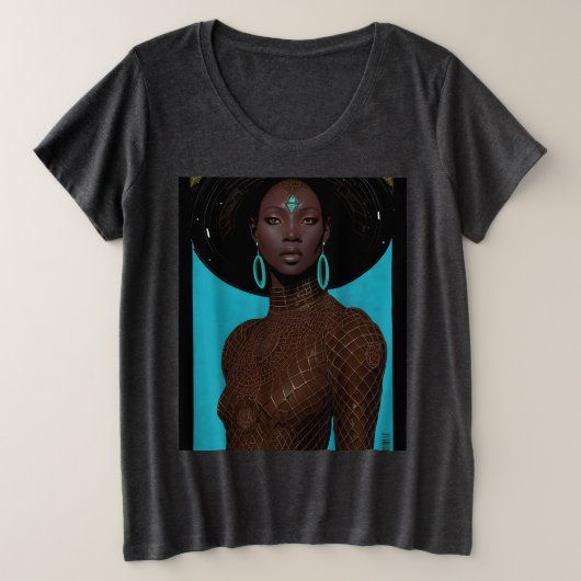 アフロ・フューチャリズム プラスサイズTシャツ (デザイン正面)