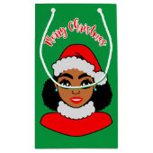 アフロ・プフス黒サンタクロース・クリスマス スモールペーパーバッグ (裏面)
