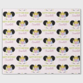 アフロ・プフ・ユニコーンアフリカ系アメリカ人バースデーパーティー ラッピングペーパー (フラット)