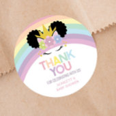 アフロ・プフ・ユニコーン虹の赤ちゃんシャワーの好意 ラウンドシール