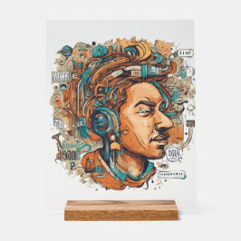 アフロ・ボホ・クイーンカラフル- 芸術的 アクリルサイン