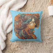 アフロ・ボホ・クイーンカラフル- 芸術的 クッション (ブランケット)