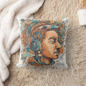 アフロ・ボホ・クイーンカラフル- 芸術的 クッション (ブランケット)