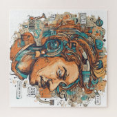 アフロ・ボホ・クイーンカラフル- 芸術的 ジグソーパズル (横)