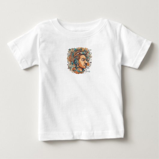 アフロ・ボホ・クイーンカラフル- 芸術的 ベビーTシャツ (正面)