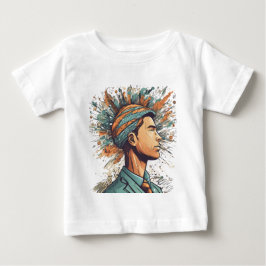 アフロ・ボホ・クイーンカラフル- 芸術的 ベビーTシャツ