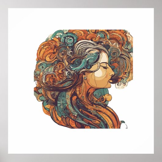 アフロ・ボホ・クイーンカラフル- 芸術的 ポスター (正面)