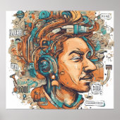 アフロ・ボホ・クイーンカラフル- 芸術的 ポスター (正面)