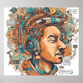 アフロ・ボホ・クイーンカラフル- 芸術的 ポスター