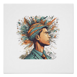 アフロ・ボホ・クイーンカラフル- 芸術的 ポスター