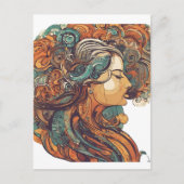 アフロ・ボホ・クイーンカラフル- 芸術的 ポストカード (正面)