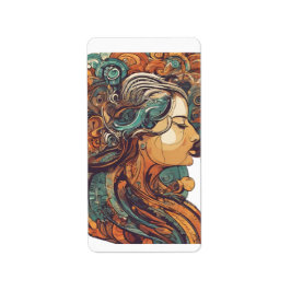 アフロ・ボホ・クイーンカラフル- 芸術的 ラベル