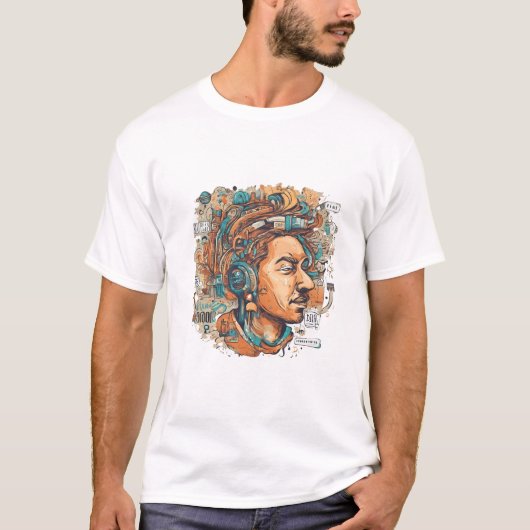 アフロ・ボホ・クイーンカラフル- 芸術的 Tシャツ (正面)