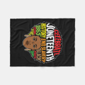 アフロ・メラニン女性少女アフリカ祖先自由 フリースブランケット (正面(横))