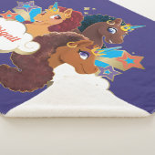 アフロ・ユニコーン「メイド・オブ・魔法」トリオデザイン シェルパブランケット (3/4)