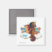 アフロ・ユニコーン「メイド・オブ・魔法」トリオデザイン マグネット (正面/裏面)